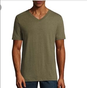 Men's ARIZONA Jean Co V Neck T Shirt XL Army Green